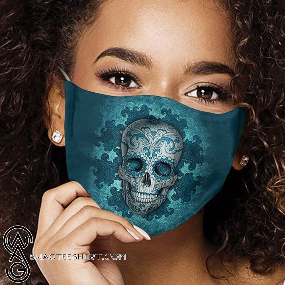 Sugar skull day of the dead mexico anti-dust cotton face mask