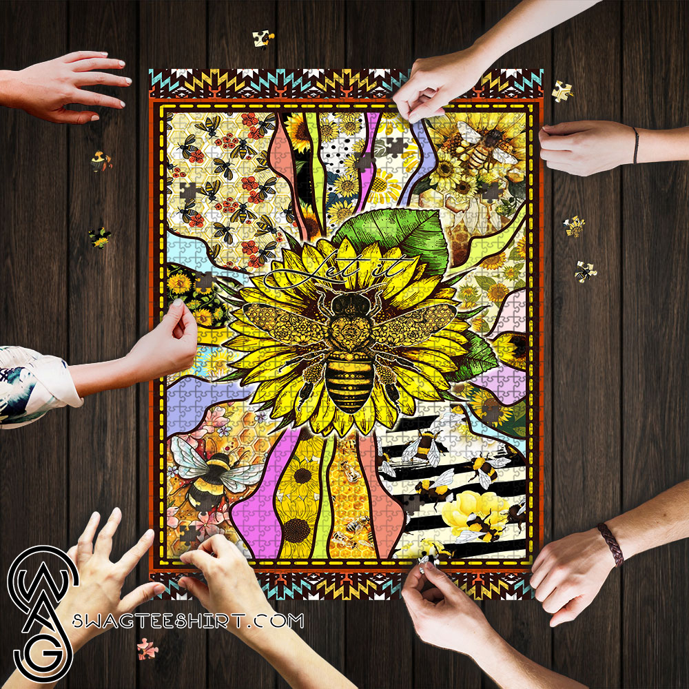 Sunflower bee let it be jigsaw puzzle – maria