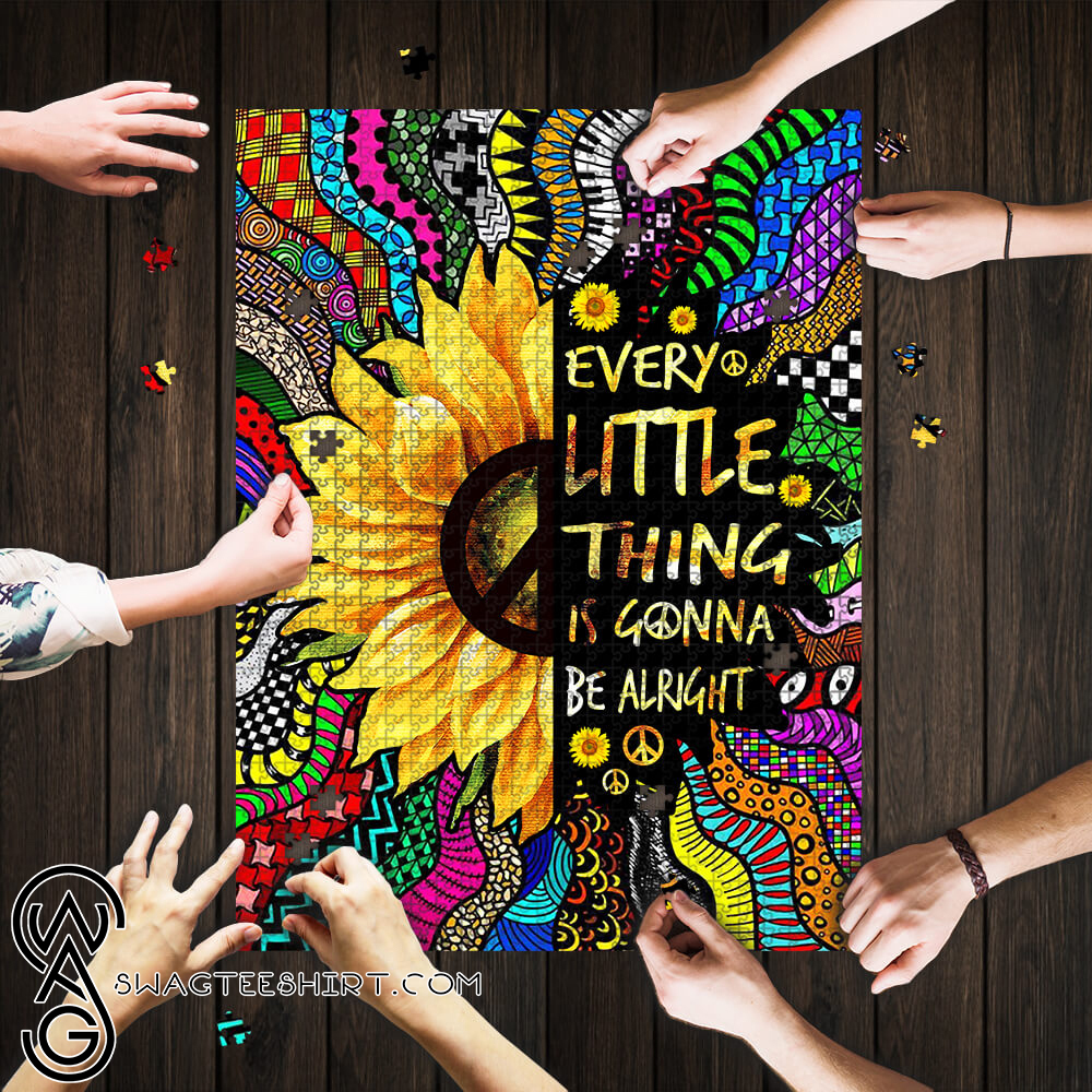 Sunflower every little thing is gonna be alright hippie puzzle – maria