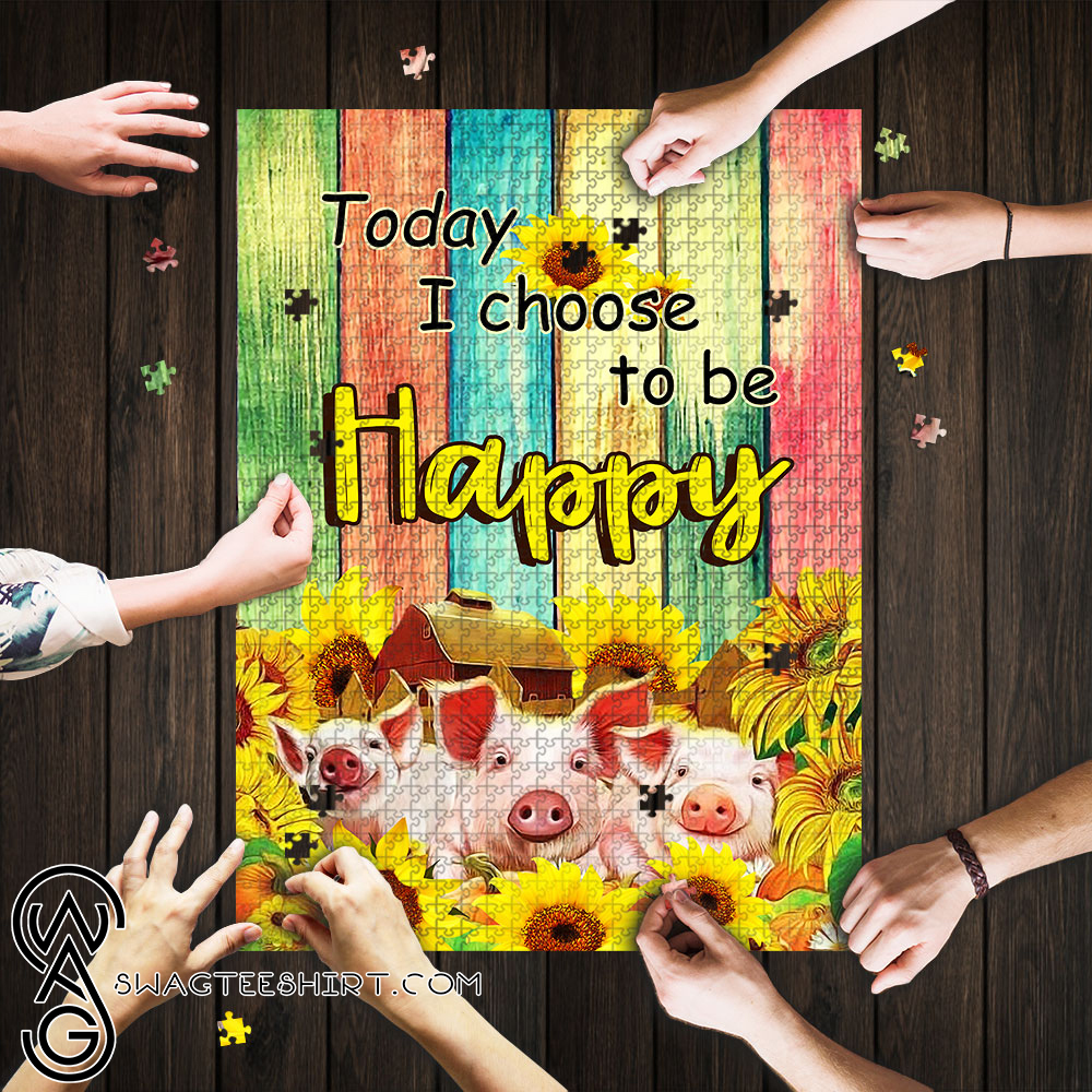 Sunflower today i choose to be happy pig jigsaw puzzle – maria