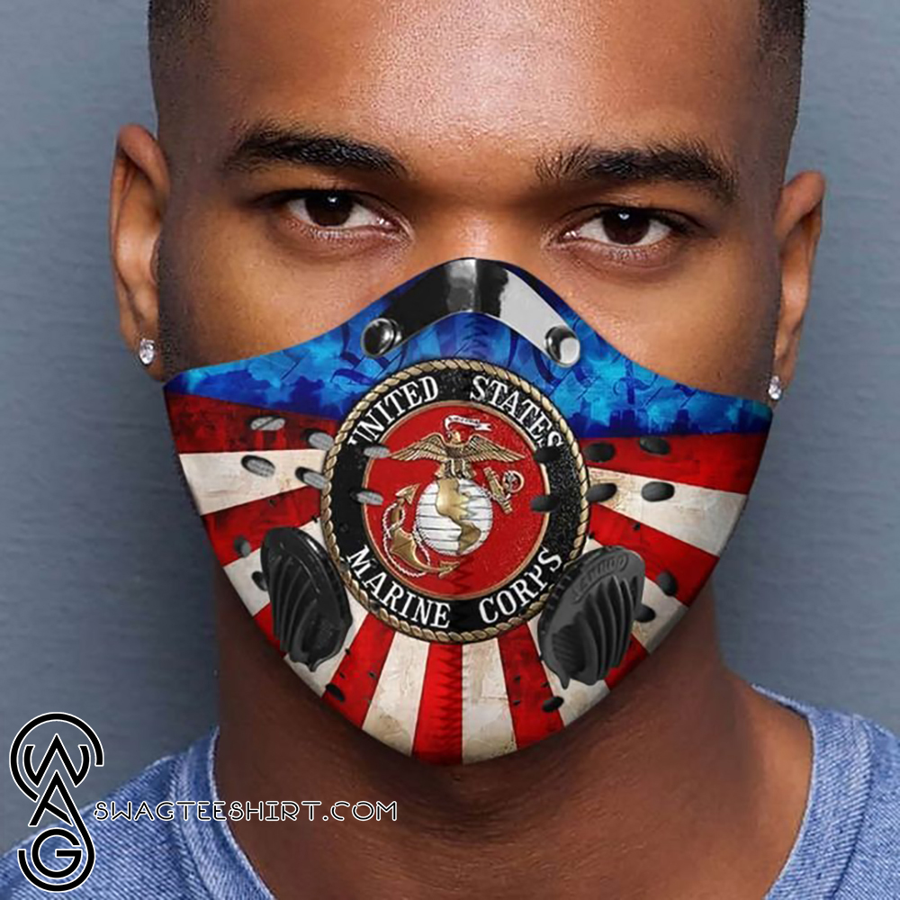 United states marine corps logo filter activated carbon face mask