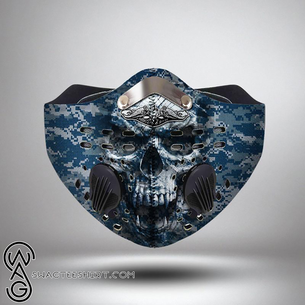 United states navy submarine force skull filter activated carbon face mask