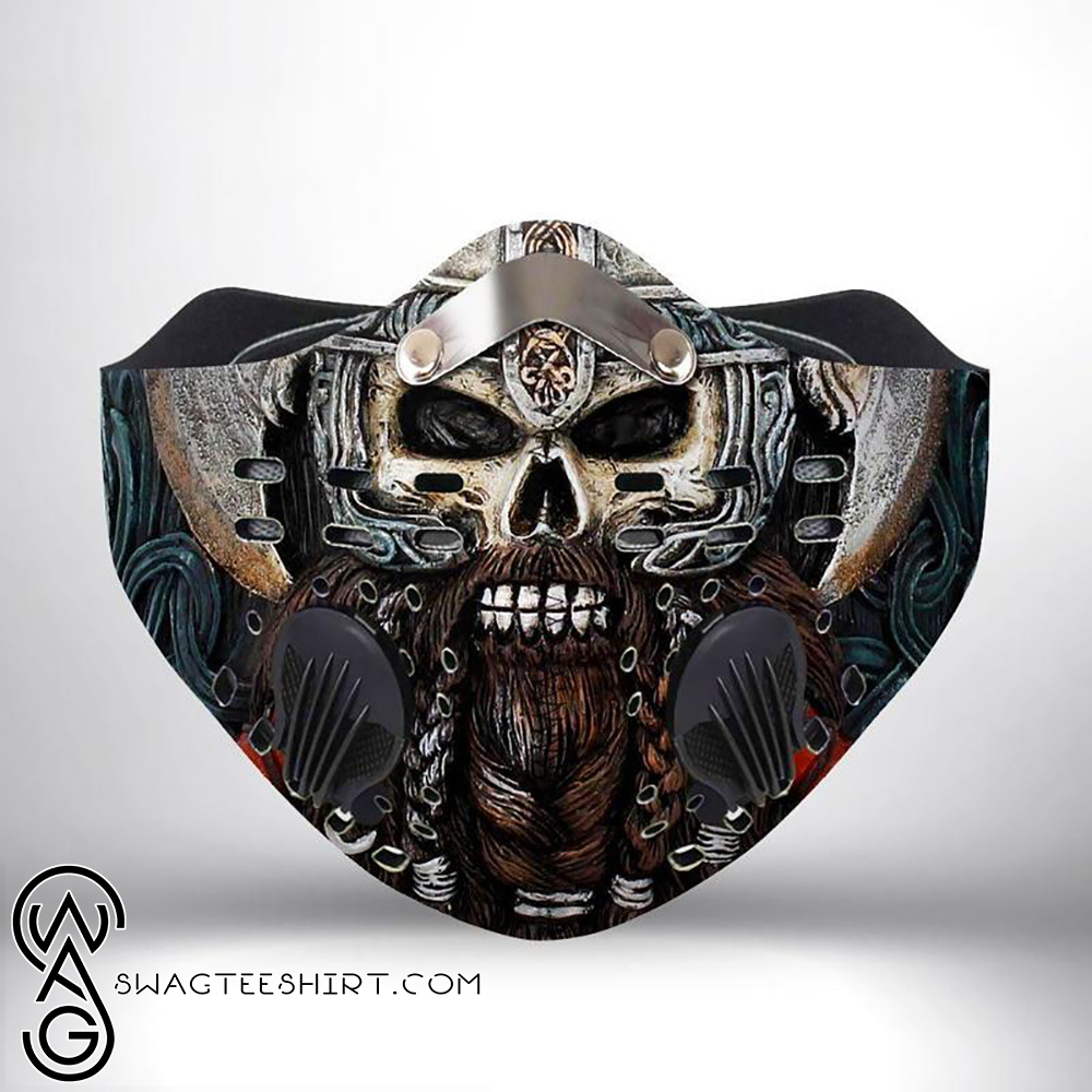 Viking warrior skull filter activated carbon face mask