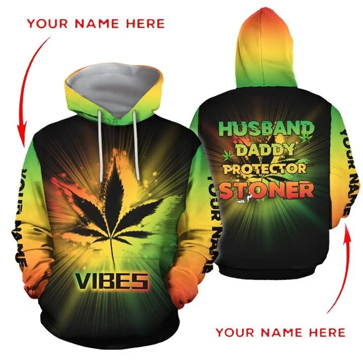 Weed Husband Daddy Protector Stoner 3D hoodie