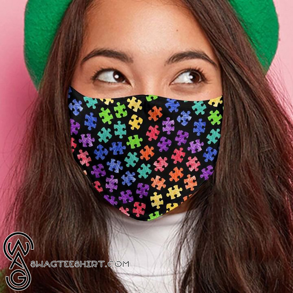 World autism awareness day puzzle pieces anti-dust face mask