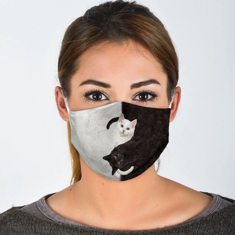 Yin yang cat all over prints face mask