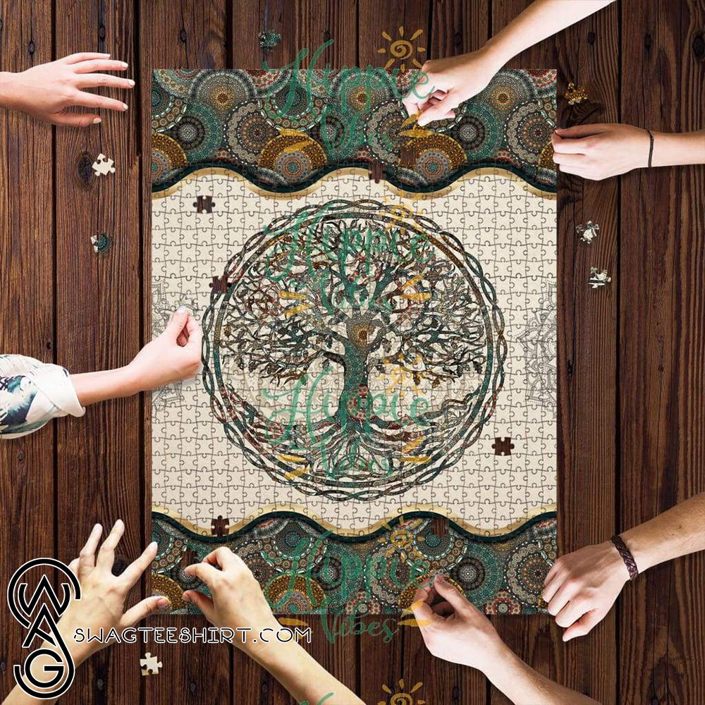Yoga tree of life mandala jigsaw puzzle