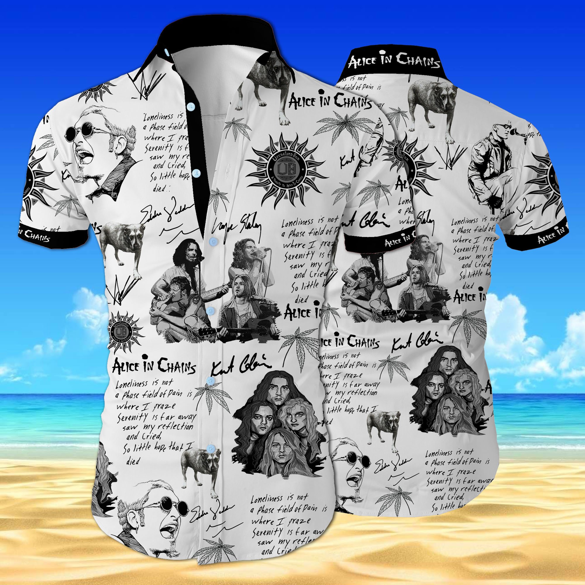 Alice in chains all over printed hawaiian shirt