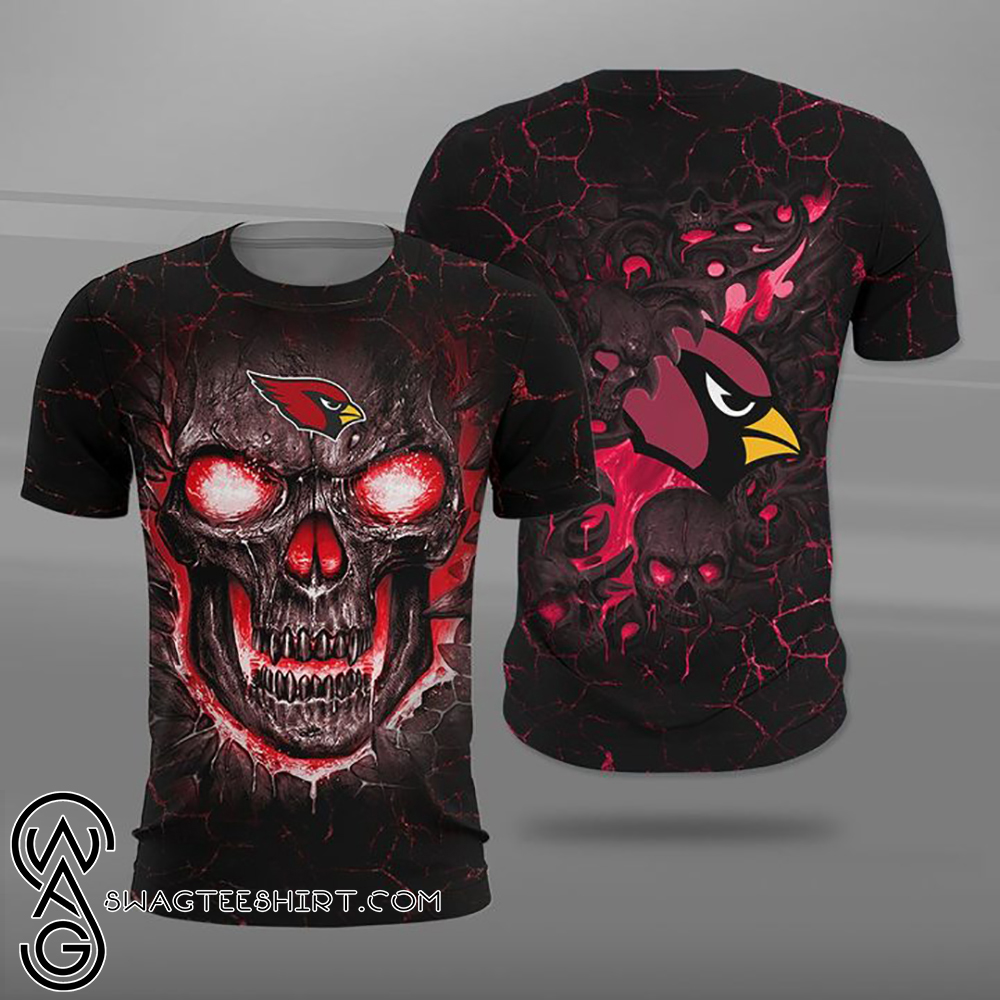 Arizona cardinals lava skull full printing shirt