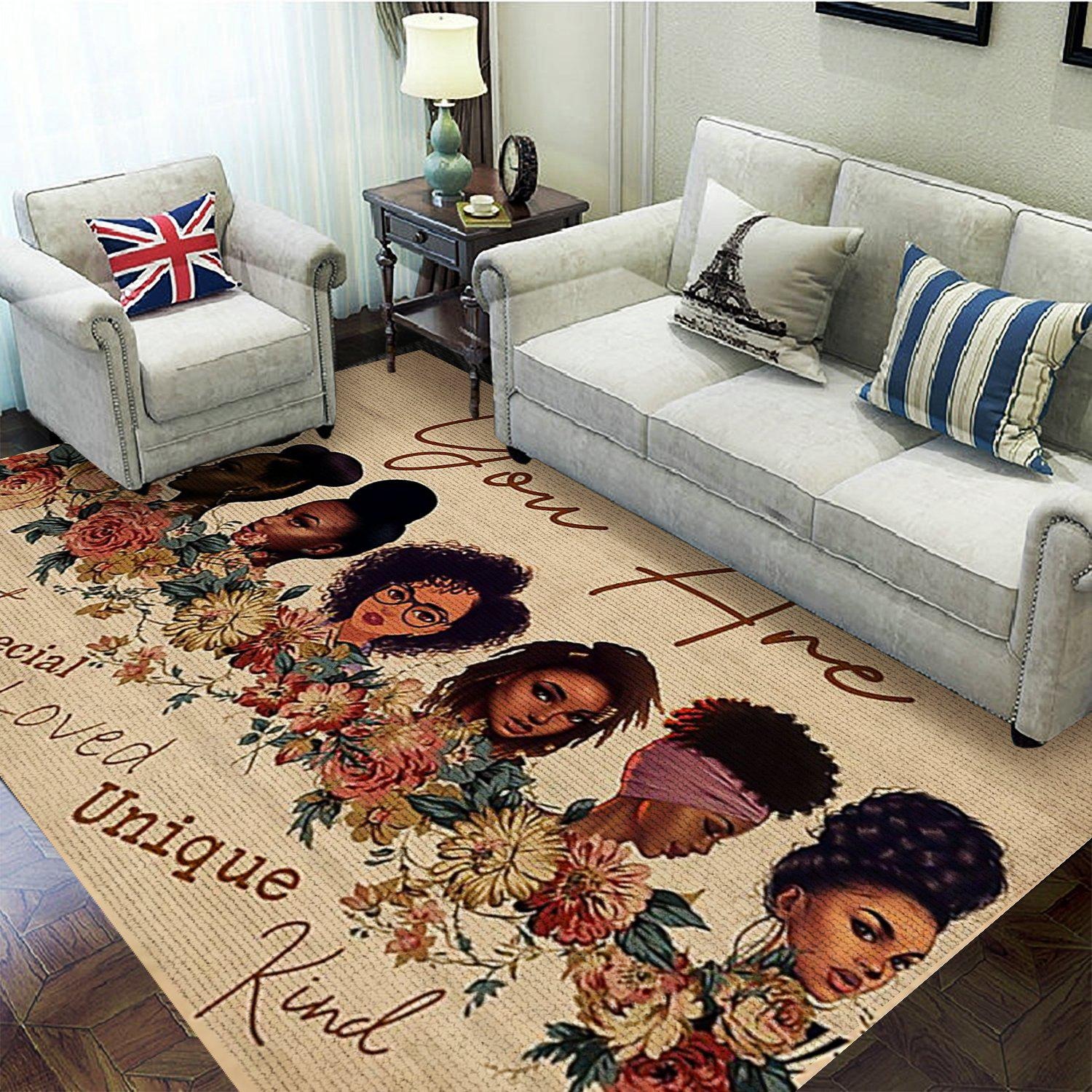 Black women you are unique rug 2