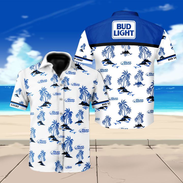 Bud light beer floral hawaiian shirt