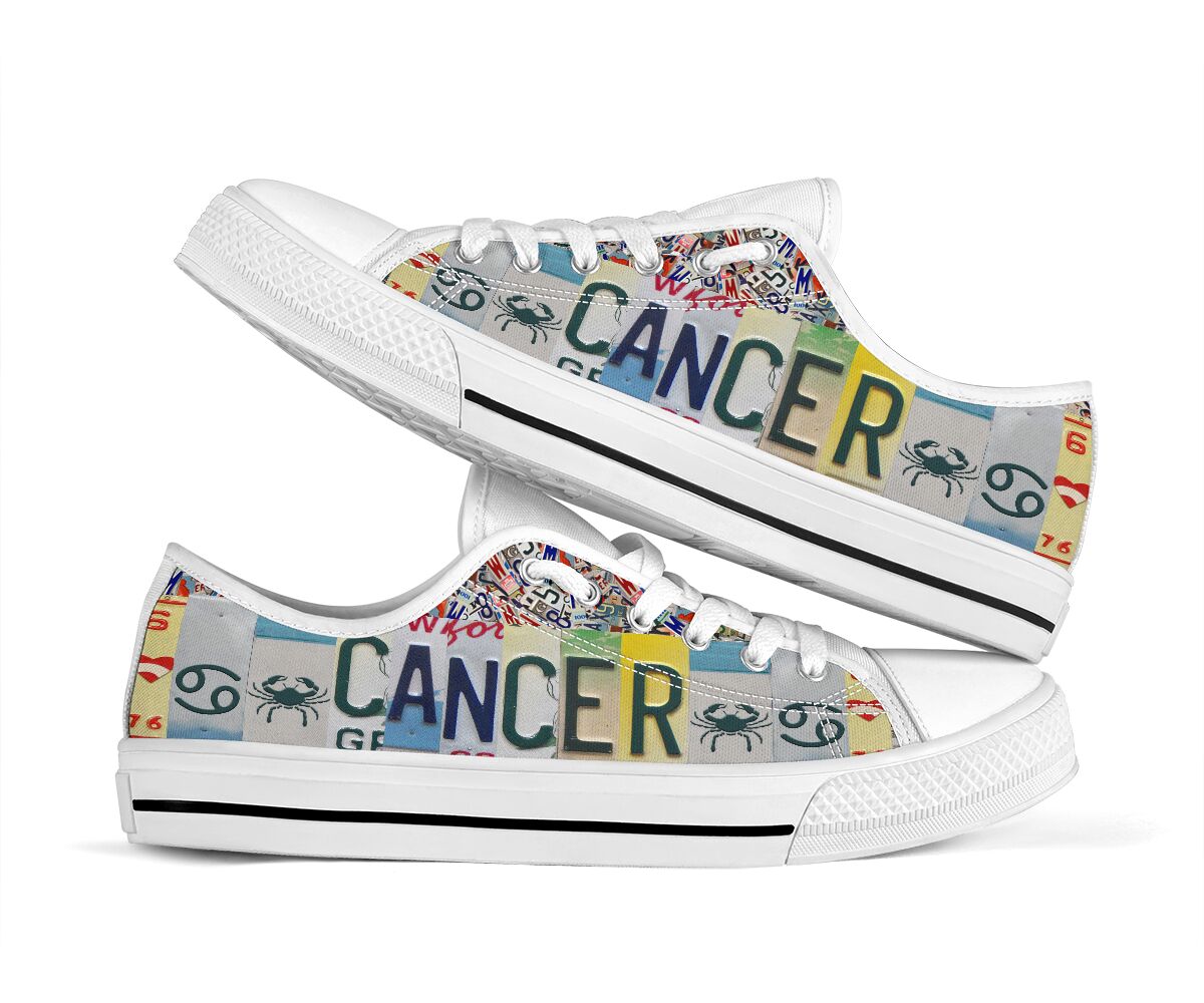 Cancer license plates low top shoes - pic 4