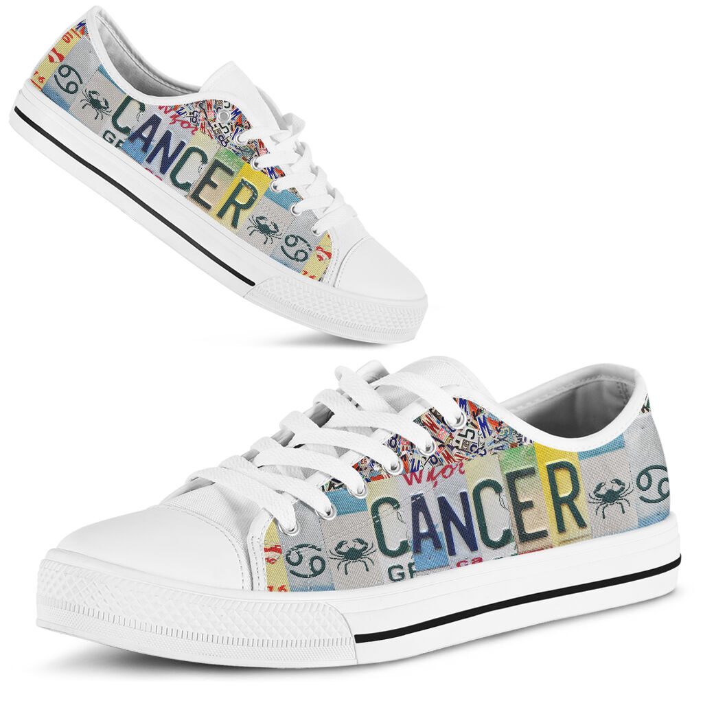 Cancer license plates low top shoes - pic 5