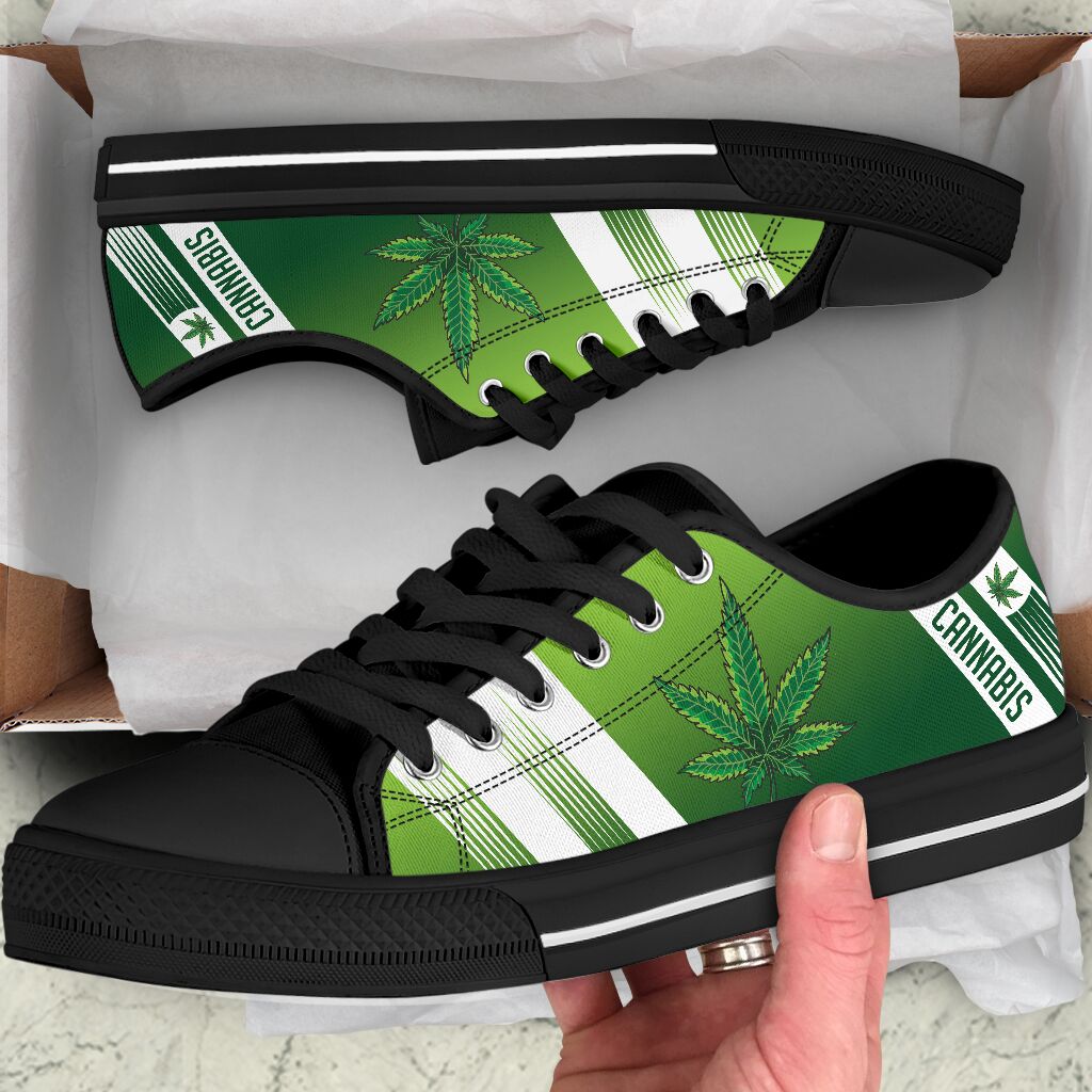 Cannabis weed low top shoes