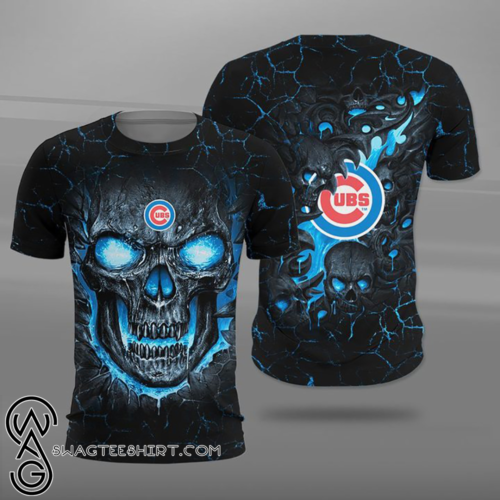 Chicago cubs lava skull all over printed shirt – maria