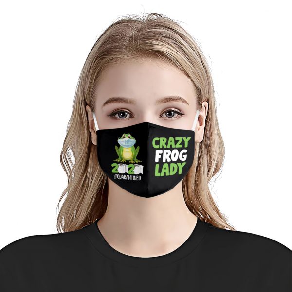 Crazy frog lady 2020 quarantined face mask - detail