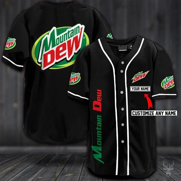 Customize name mountain dew hawaiian shirt - black