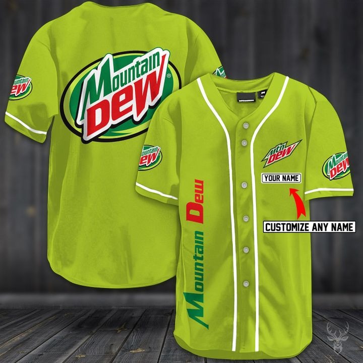 Customize name mountain dew hawaiian shirt - bright green