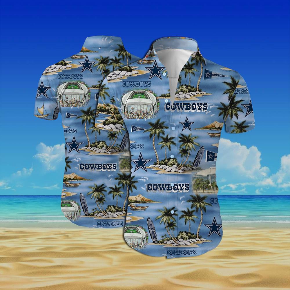 Dallas cowboys all over printed hawaiian shirt