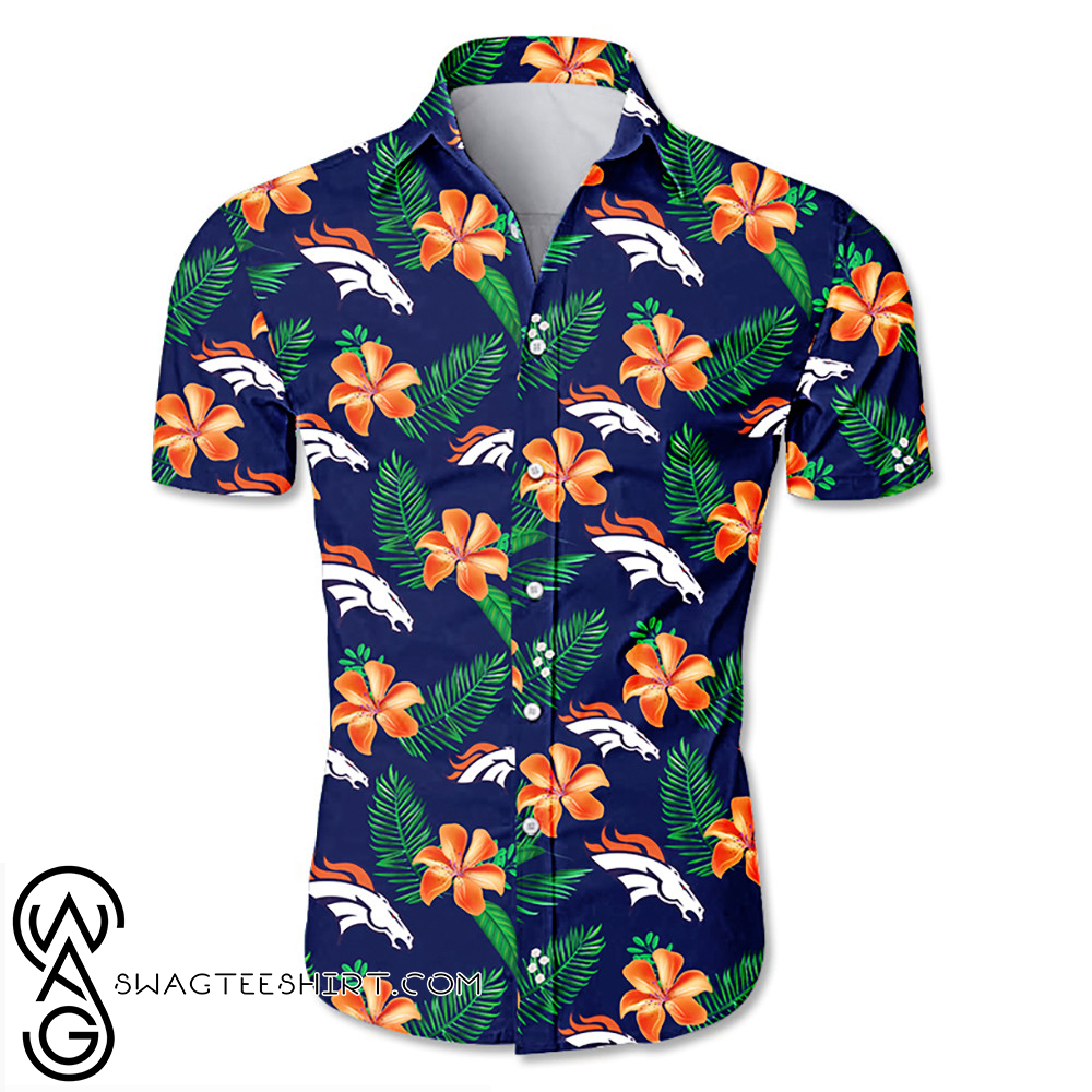 Denver broncos tropical flower hawaiian shirt - Maria • LeeSilk Shop