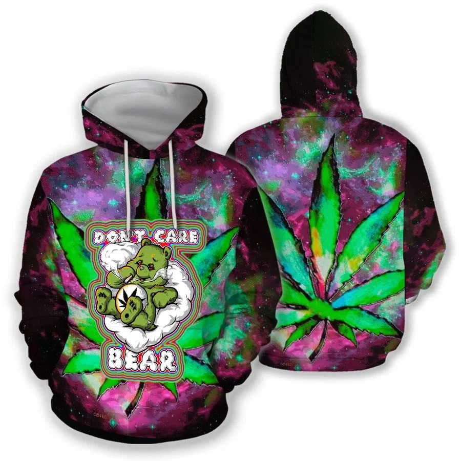 Don't Care Bear Weed 3D hoodie