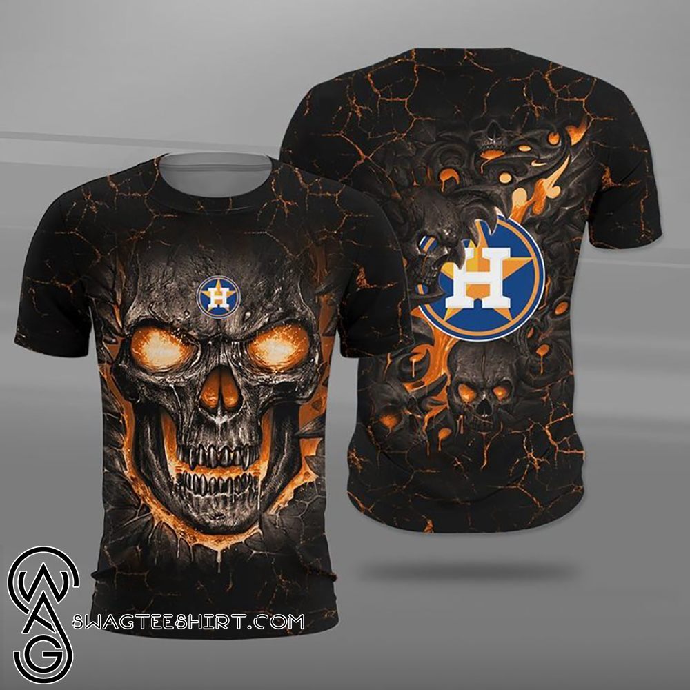 Houston astros lava skull full printing shirt