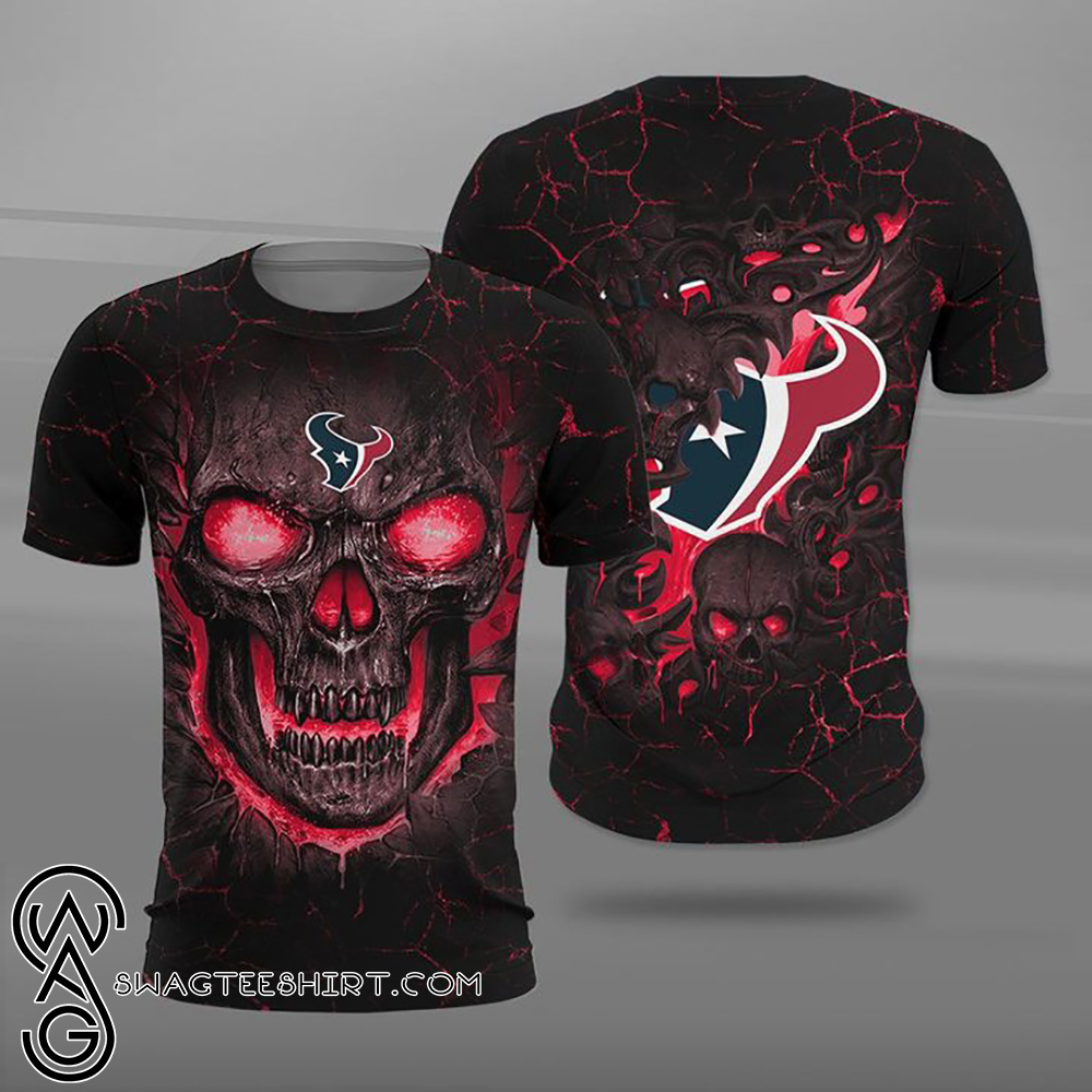 Houston texans lava skull full printing shirt