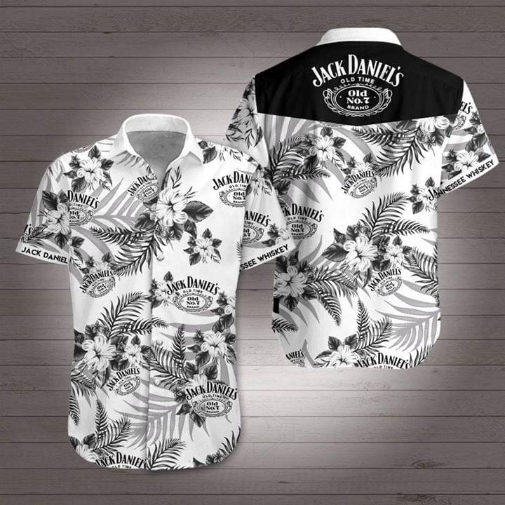 Jack Daniel's tropical flowers Hawaiian Shirt