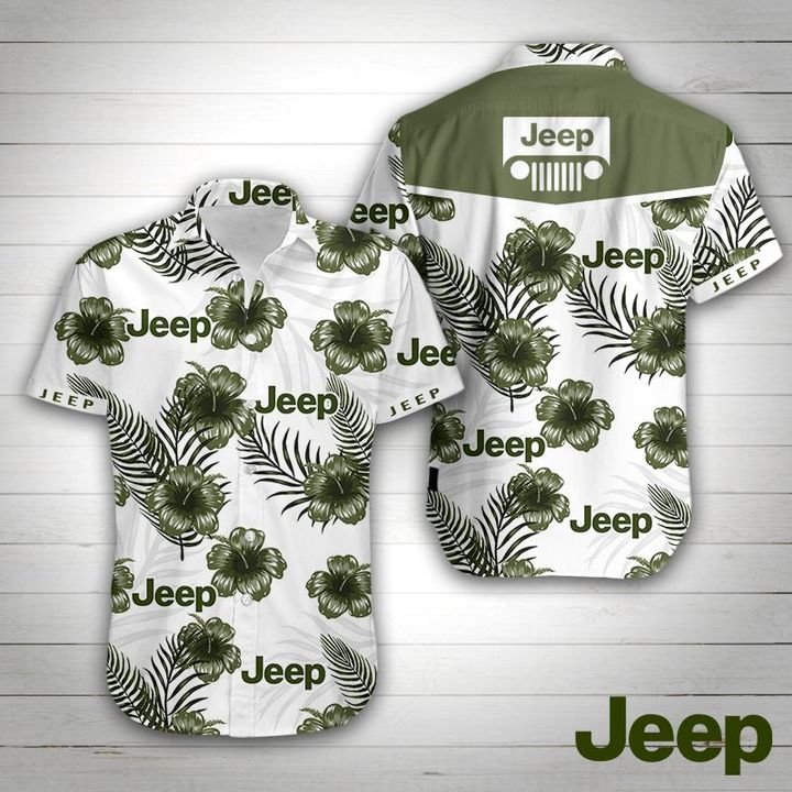 Jeep car tropical flower hawaiian shirt