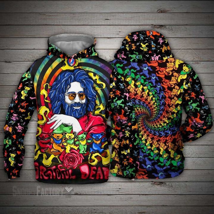 Jerry Garcia grateful dead bears 3d hoodie