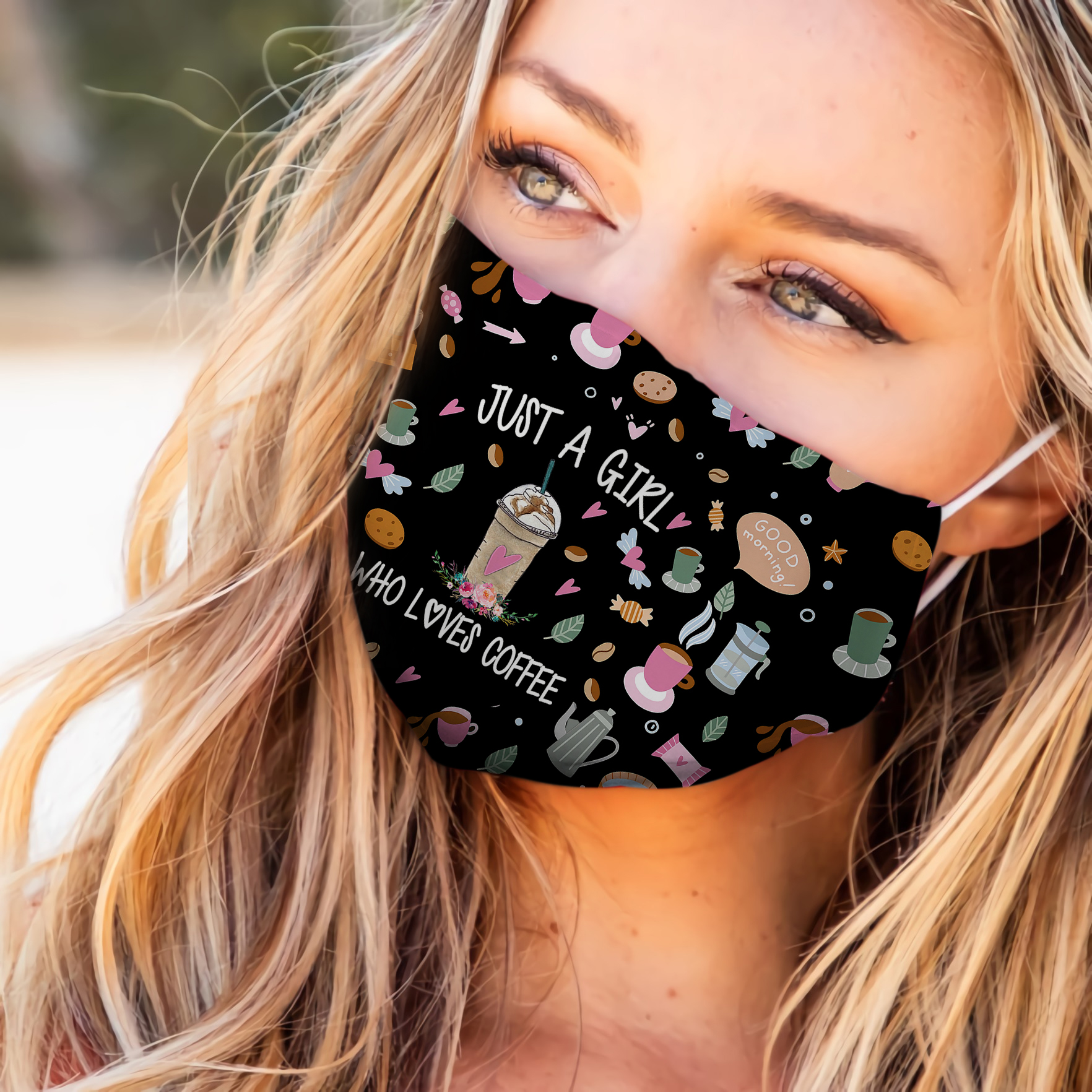Just A Girl Who Loves Coffee cloth mask 1