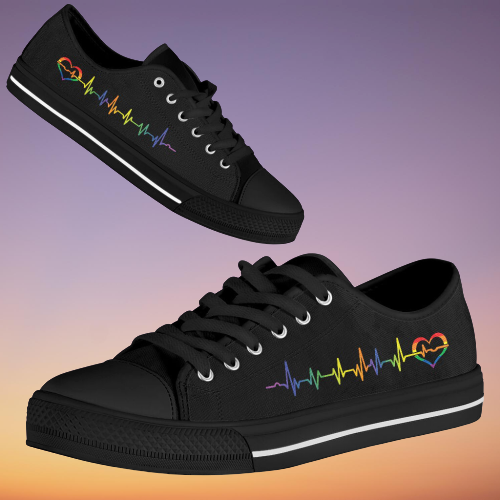 LGBT Heartbeat low top shoes