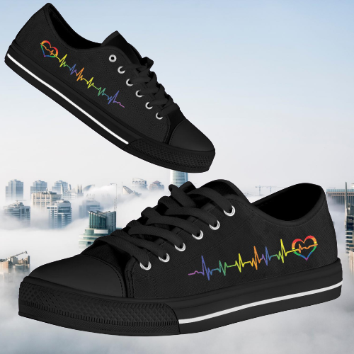 LGBT Heartbeat low top shoes
