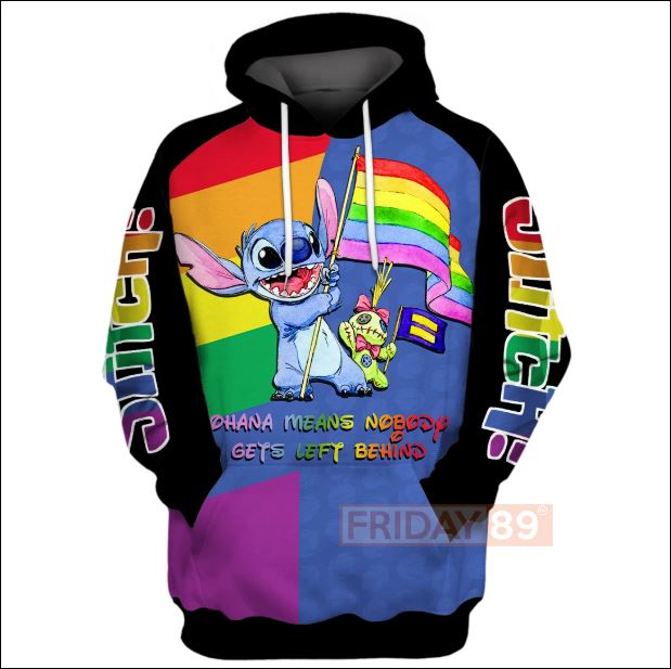LGBT Stitch ohana means nobody gets left behind 3D hoodie