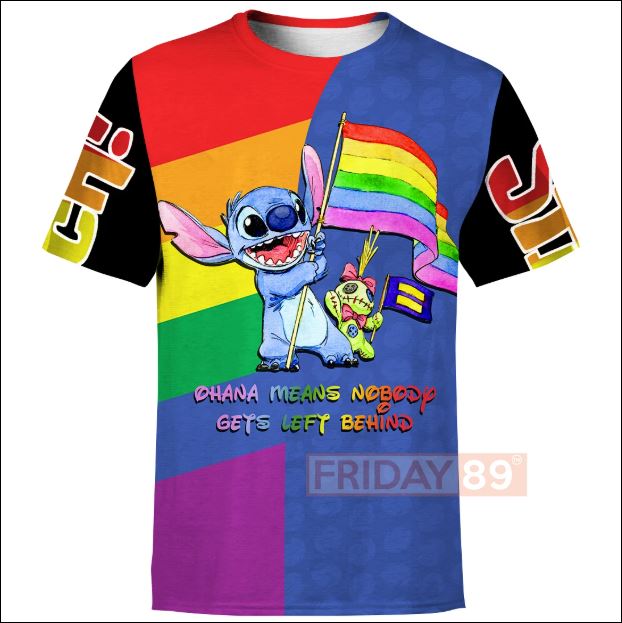 LGBT Stitch ohana means nobody gets left behind 3D shirt