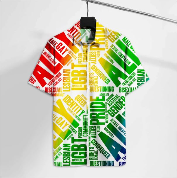 LGBT straight ally pride rainbow hawaiian shirt