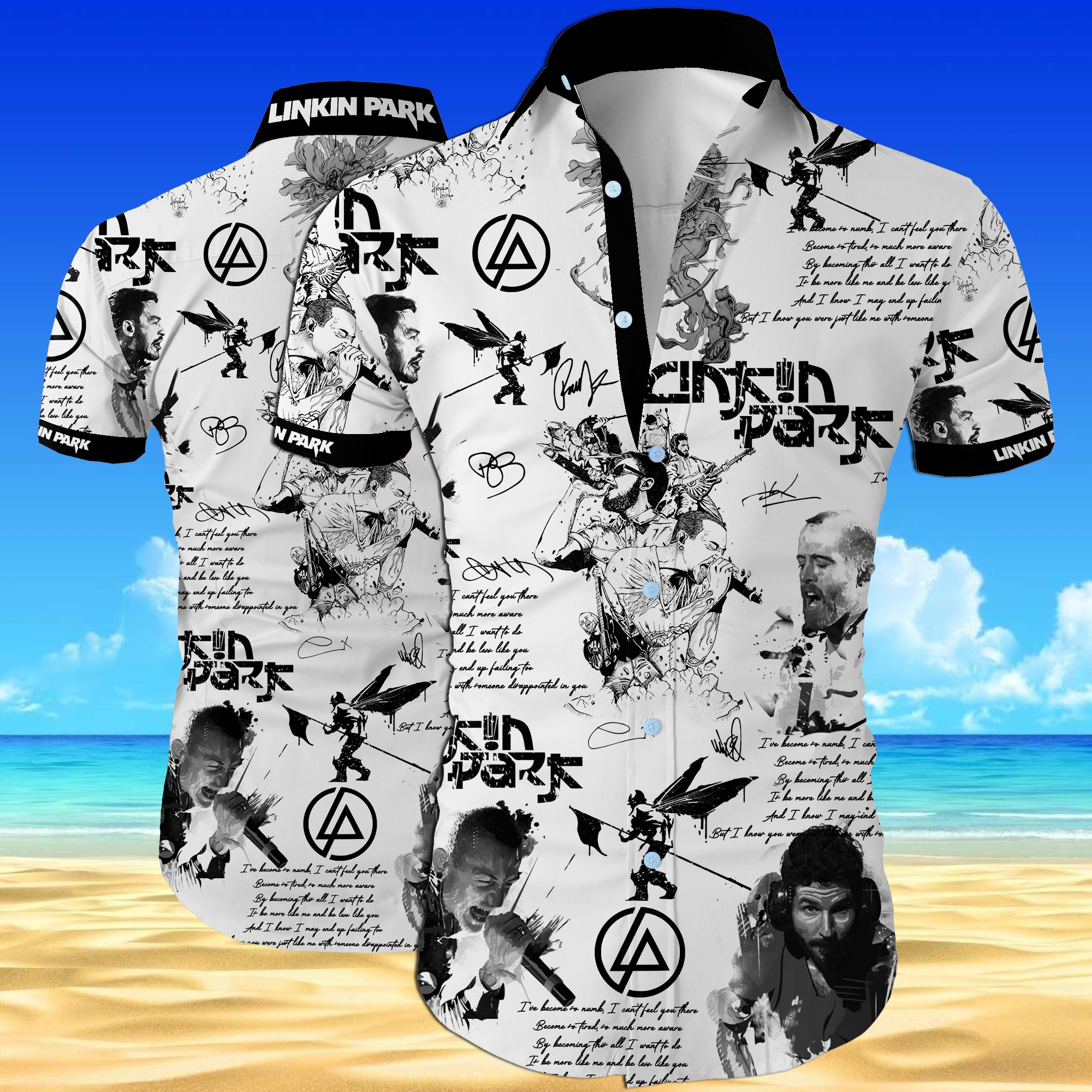 Linkin park all over printed hawaiian shirt