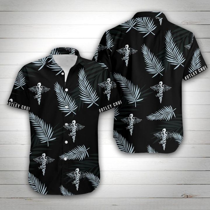Motley crue tropical flower hawaiian shirt