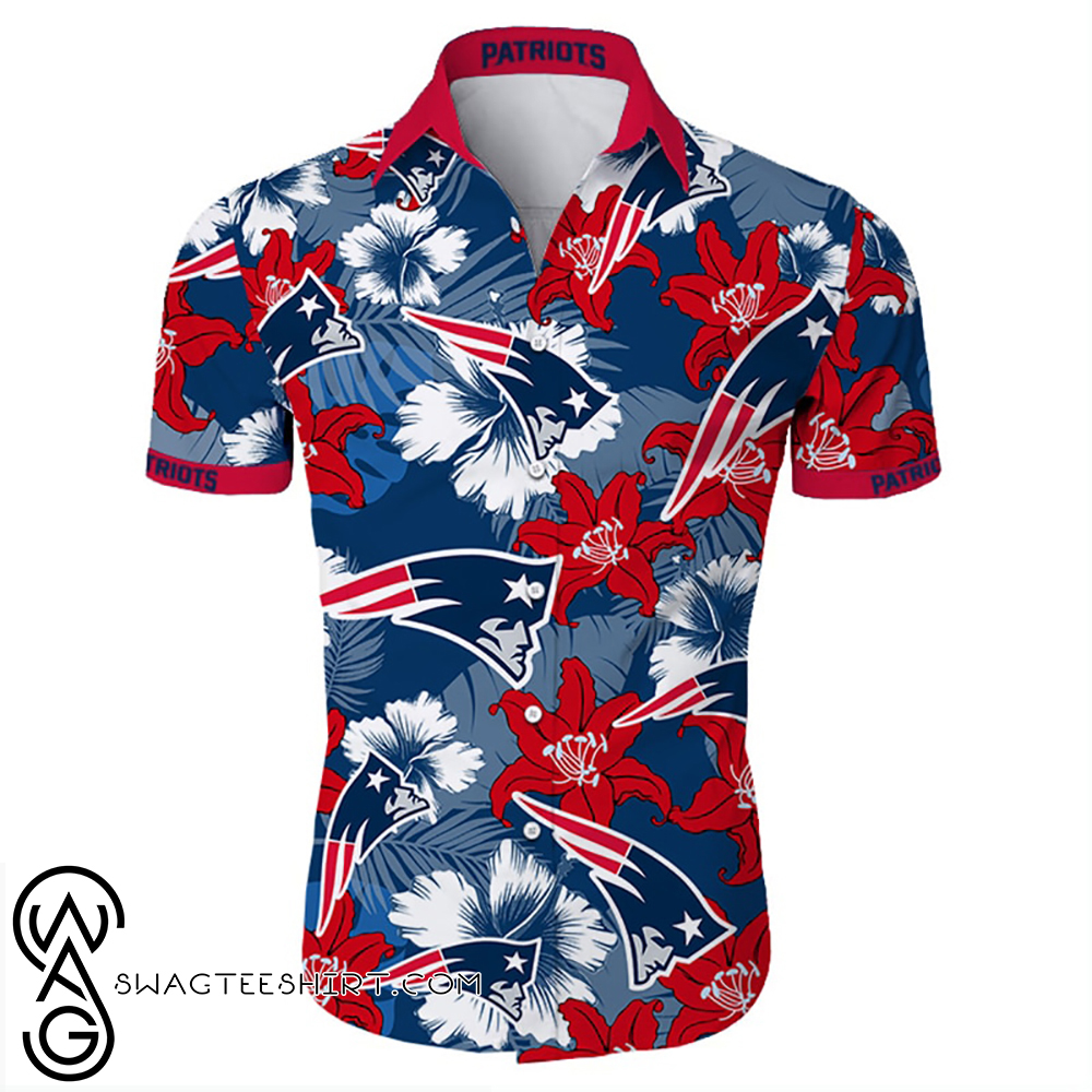 New england patriots tropical flower hawaiian shirt