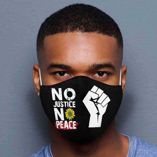 No Justice No Peace Black Lives Matter face mask