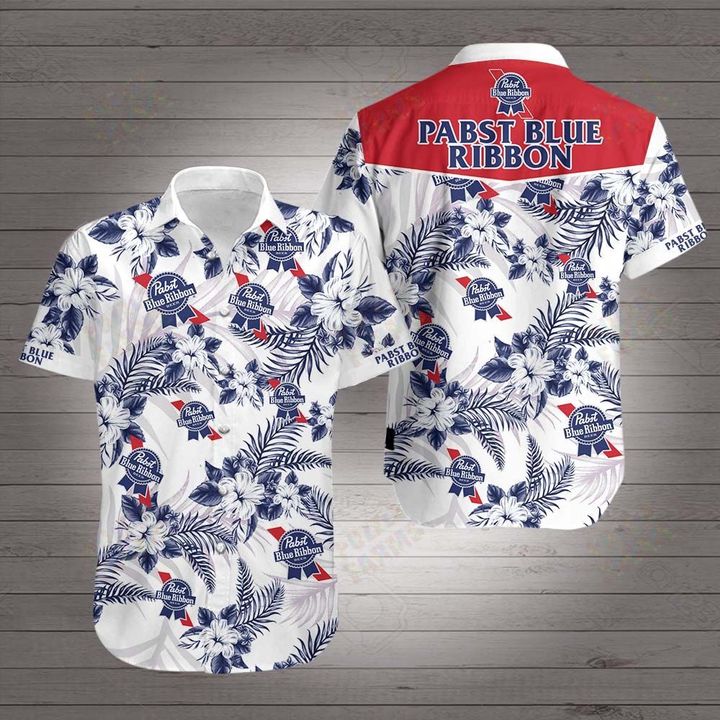 Pabst blue ribbon hawaiian 3d shirt