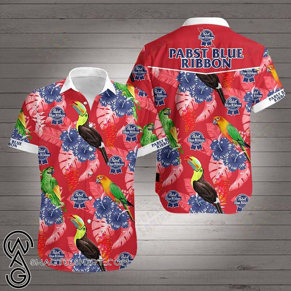 Pabst blue ribbon logo hawaiian shirt – Maria