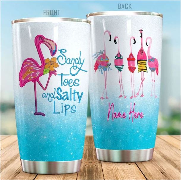 Personalized sandy toes and salty lips tumbler