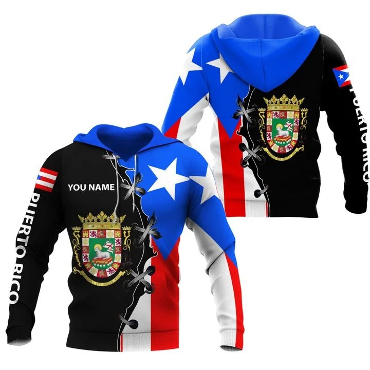 Puerto rico custom name personalized 3d hoodie