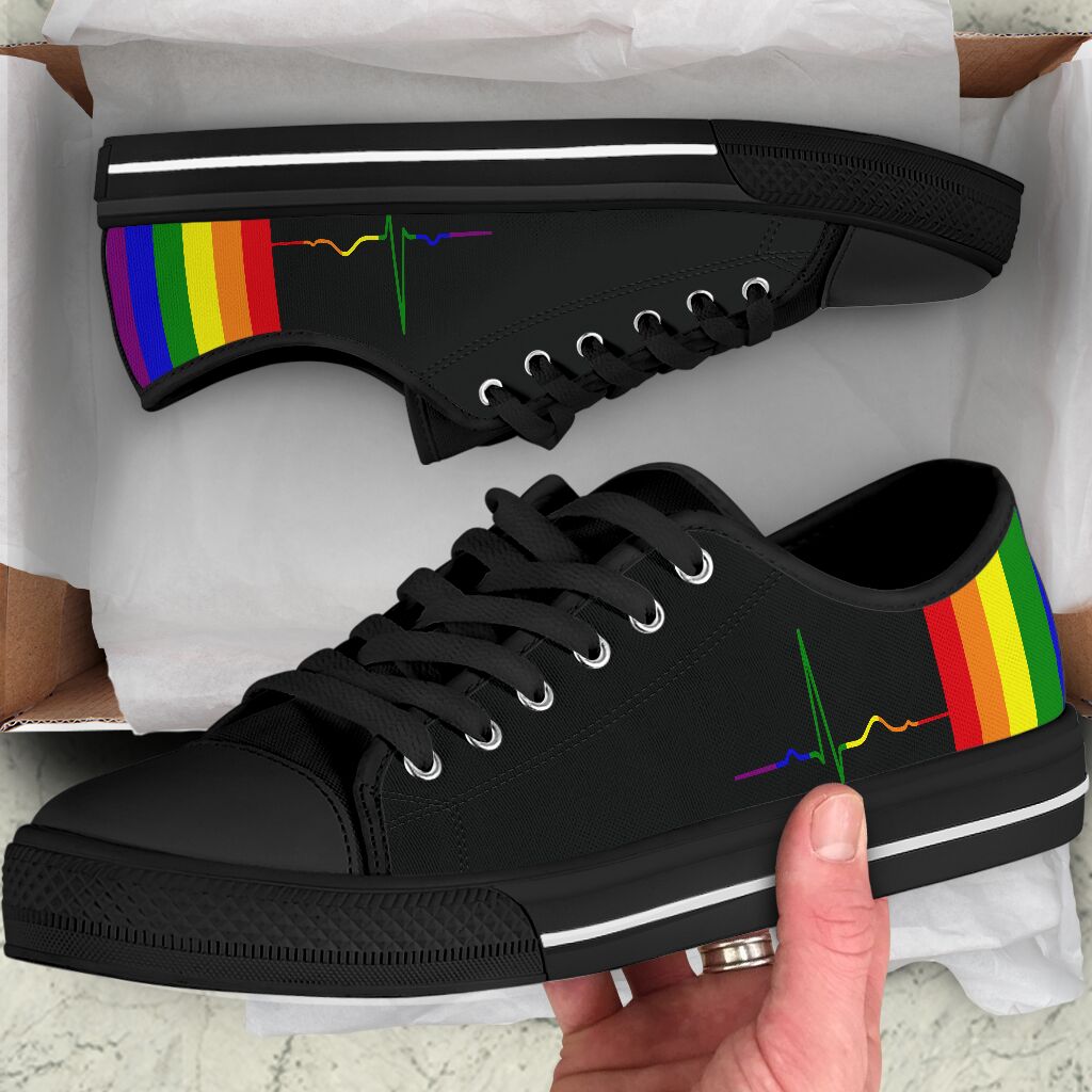 Rainbow beat lgbt low top shoes