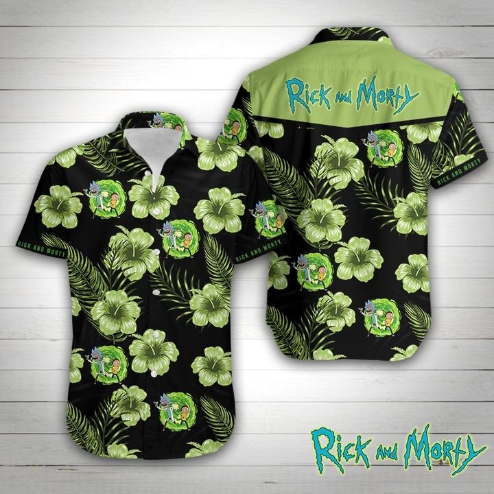 Rick and morty tropical flower hawaiian shirt