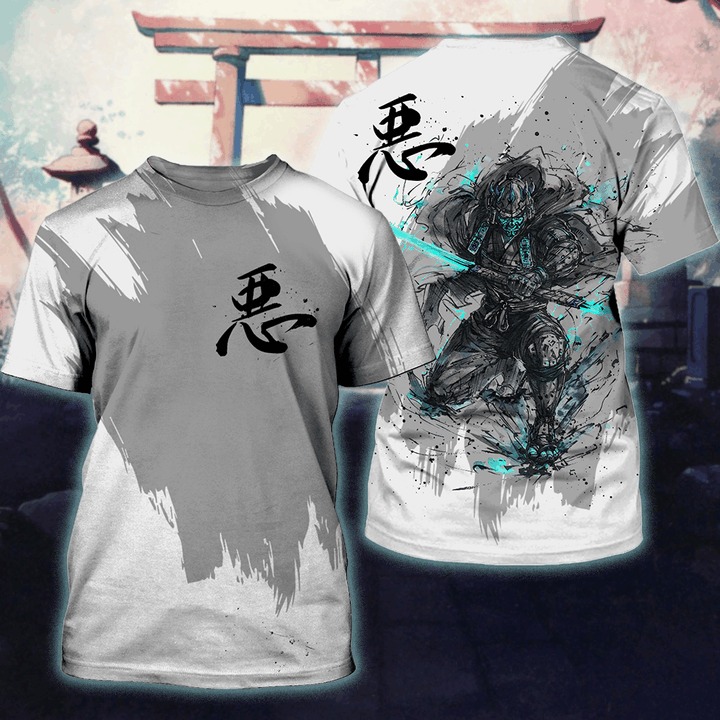 Samurai 3d all over printed t shirt