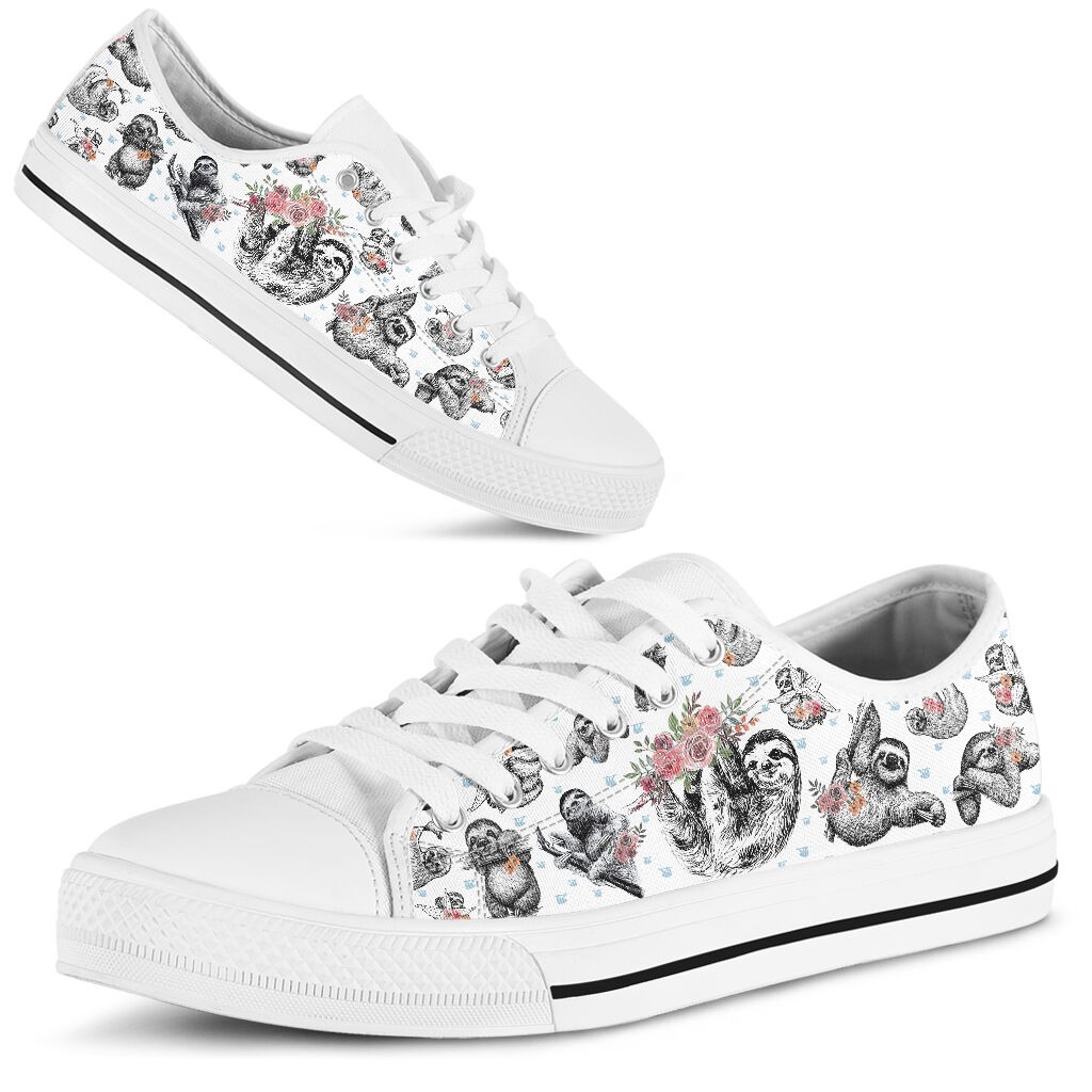 Sloth flower low top shoes
