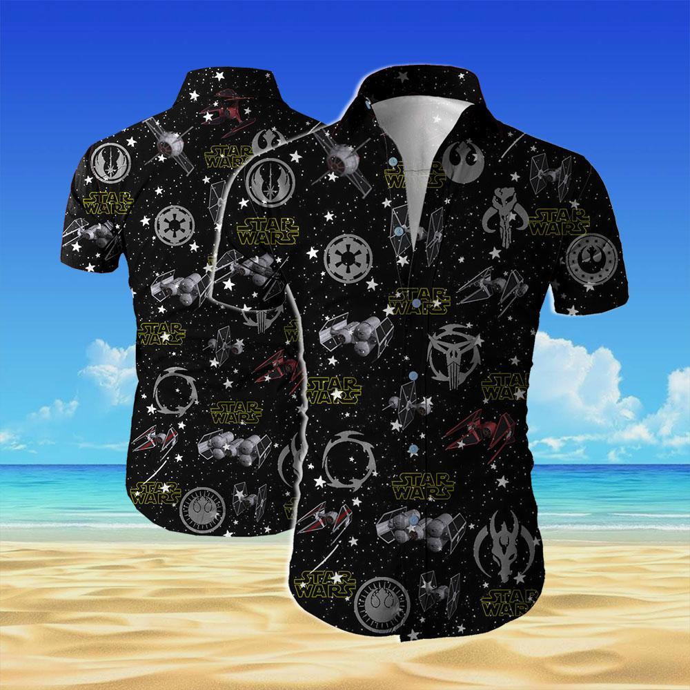 Star wars all over printed hawaiian shirt