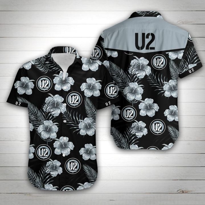 U2 tropical flower hawaiian shirt